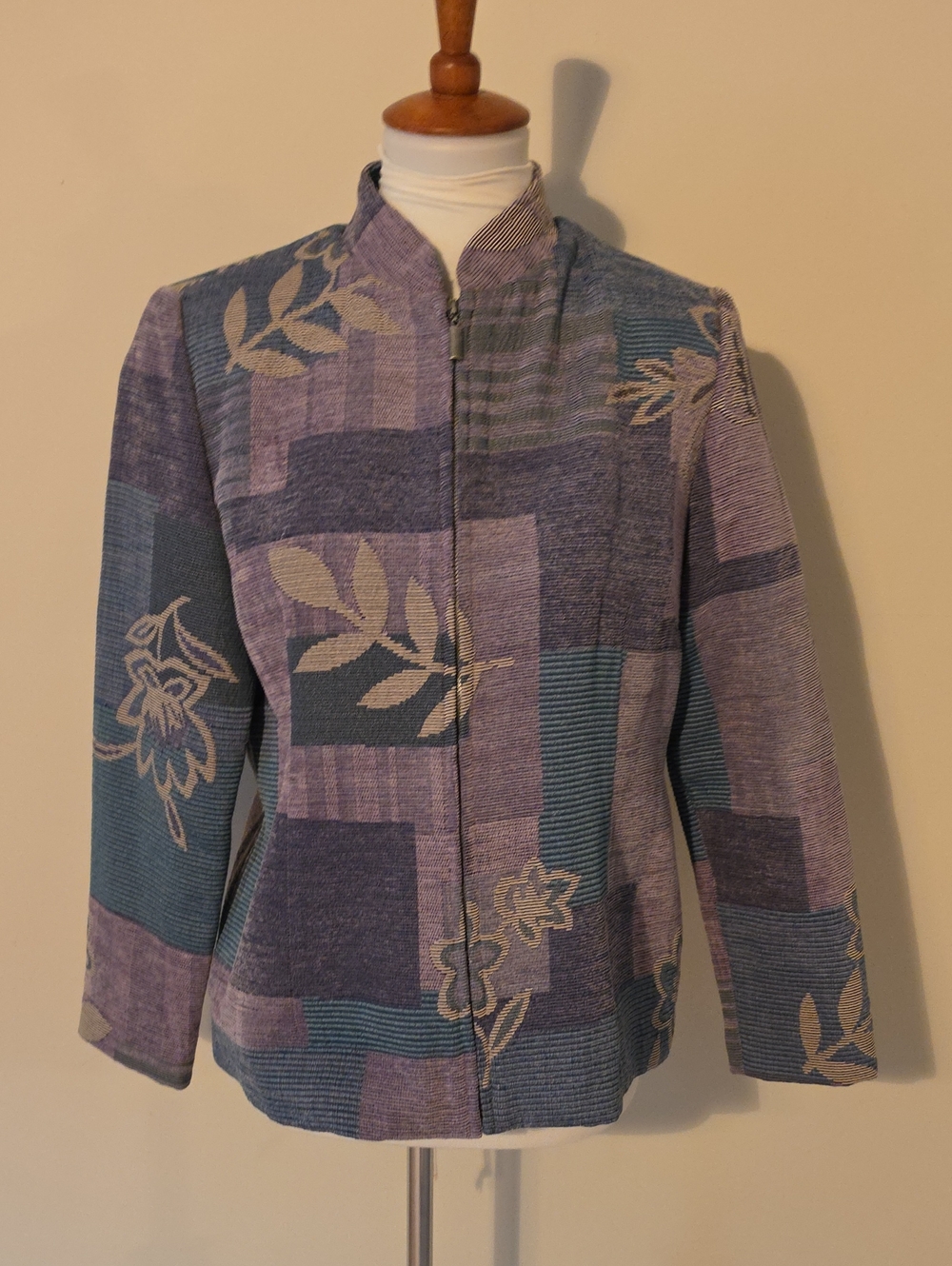 Alfredo Dunner Floral Patchwork Full Zip Petite Jacket